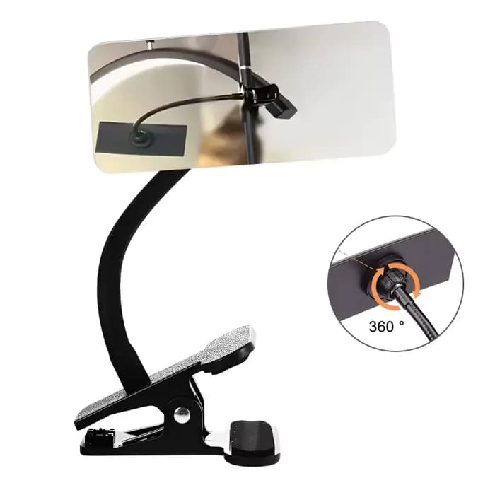 Miroir à clipser flexible 360 ° Miroir cosmétique rotatif pour greffage d'extension de cils, gross