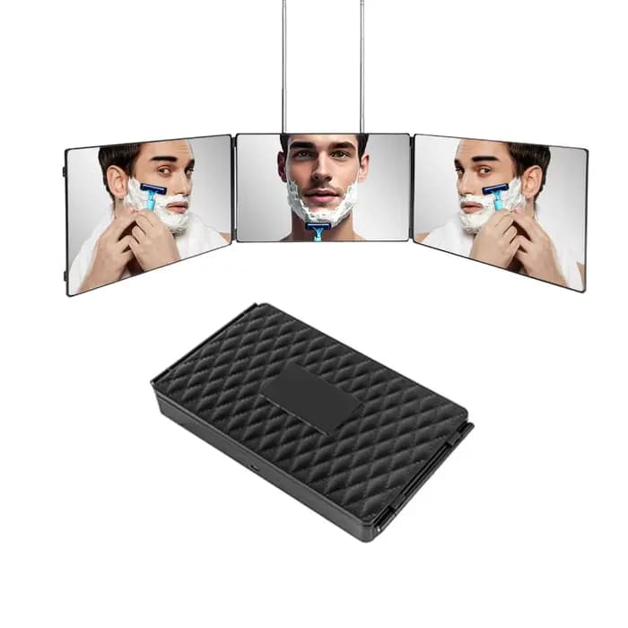 Miroir de coiffure 3 voies 360° avec lumières LED/sans lumière