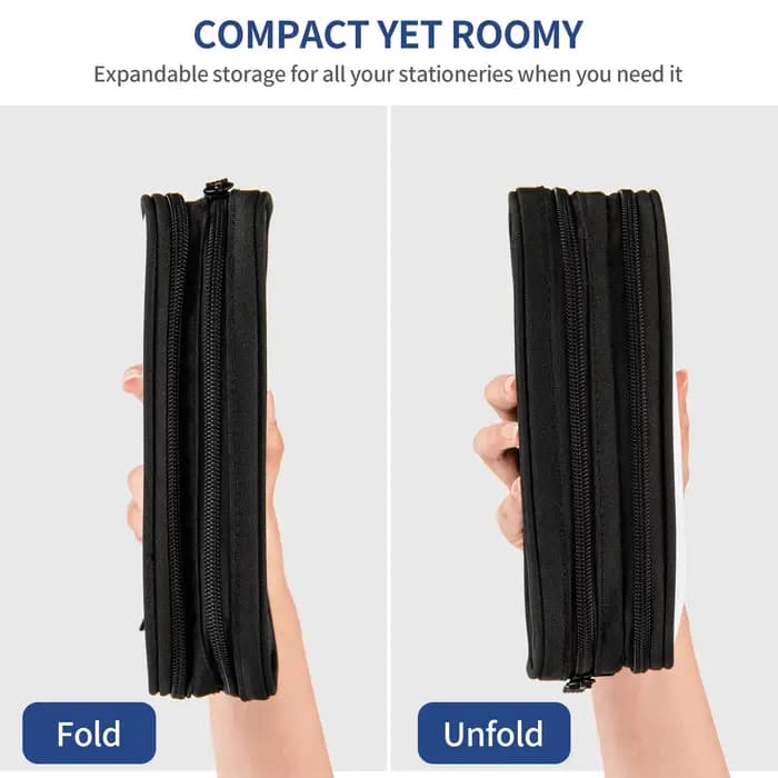 Trousse à crayons à double compartiment pour étudiants