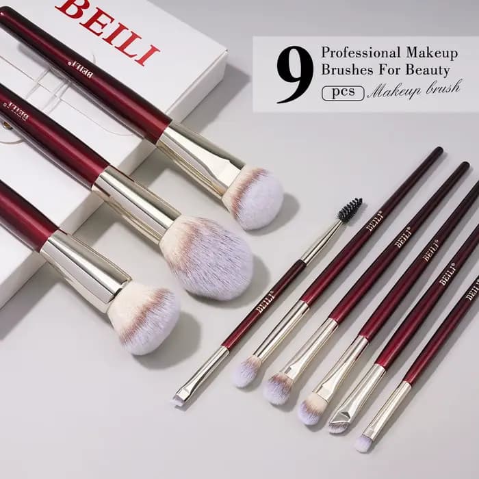 BEILI 9 pièces ensemble de pinceaux de maquillage professionnel pour artiste de maquillage