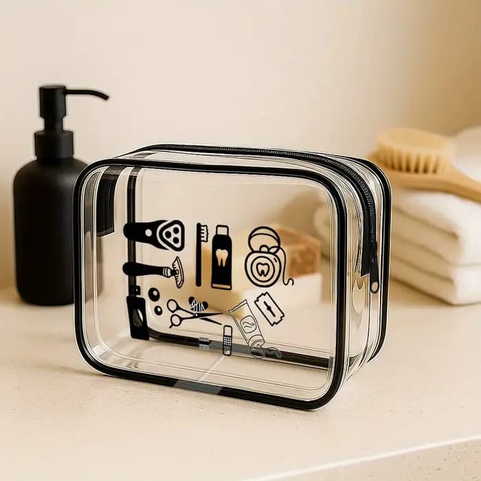 Trousse de toilette transparente pour femme – Organisateur de maquillage de voyage pour salle de sport