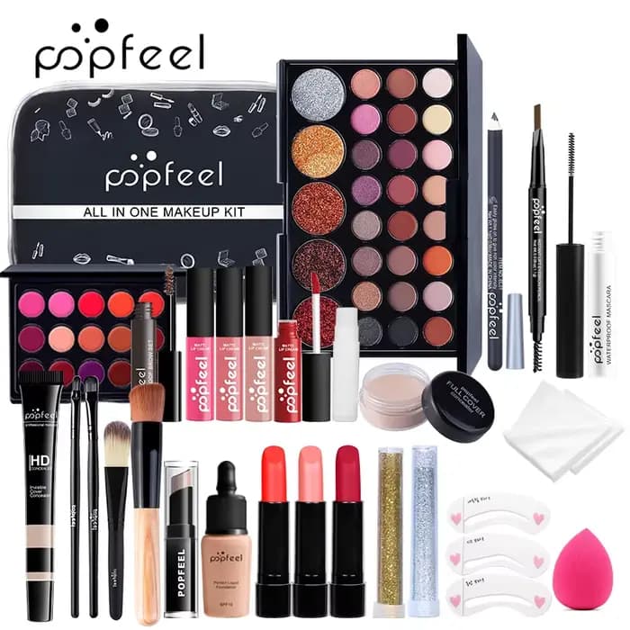 POPFEEL-Kit de Maquillage Tout-en-Un pour Femme, Ensemble Complet, avec Fard à Paupières, Eyelblogue