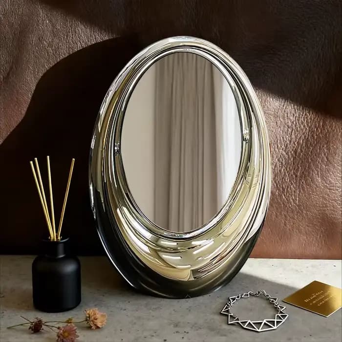 Miroir de Maquillage Rotatif Double Face Style Luxe
