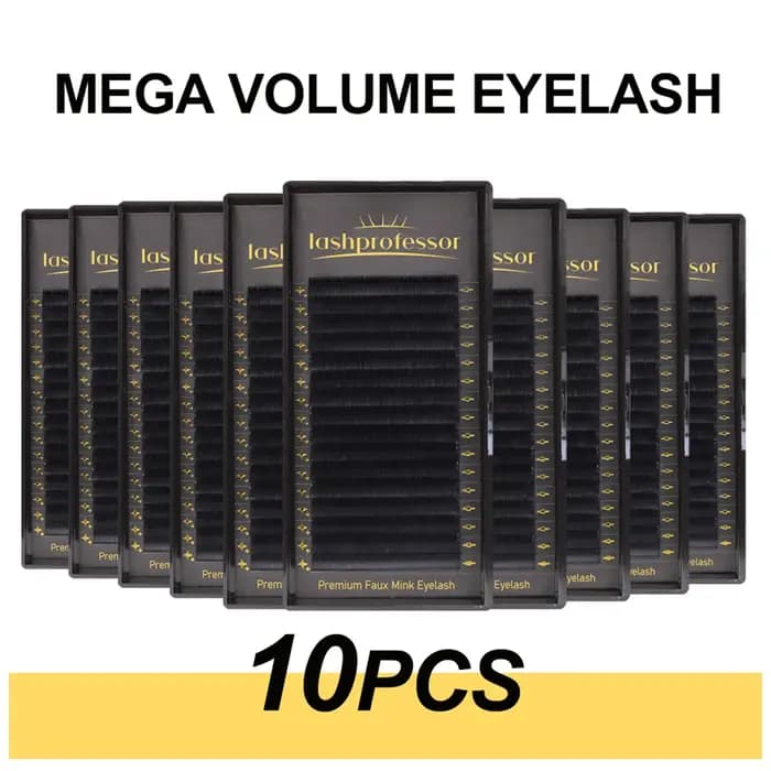 Lashprofessor 10 plateaux/lot fournitures de cils classiques en gros naturel doux mat noir individuel Faux vison