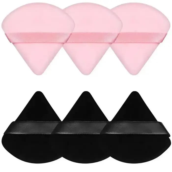 3/5/6 pièces Triangle bouffée de poudre pour poudre libre liquide cosmétique doux en peluche bouffée
