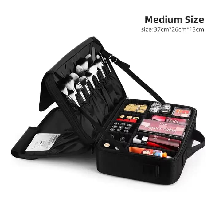 Trousse de maquillage professionnelle en cuir imperméable