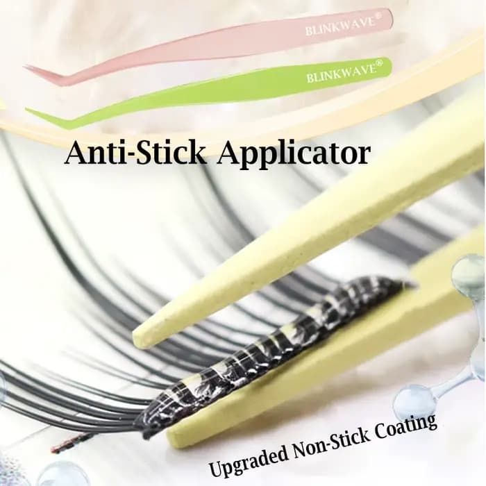 Applicateur antiadhésif sans colle pour cils, pince à épiler en acier inoxydable à revêtement antiad