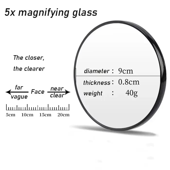 9cm 5x/10x/15x miroir grossissant ventouse Mini
