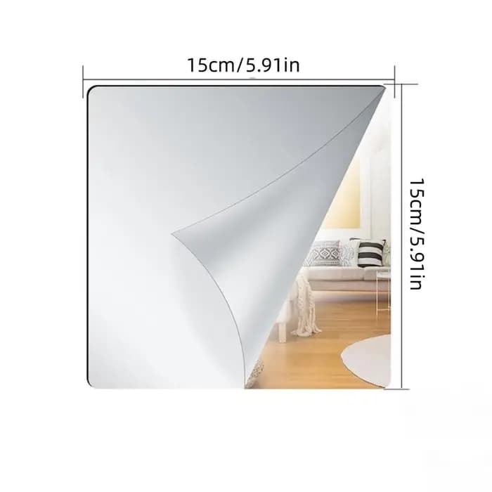 Autocollants muraux miroir auto-adhésifs, miroir de maquillage Flexible de 1.6mm d'épaisseur, 20/30/
