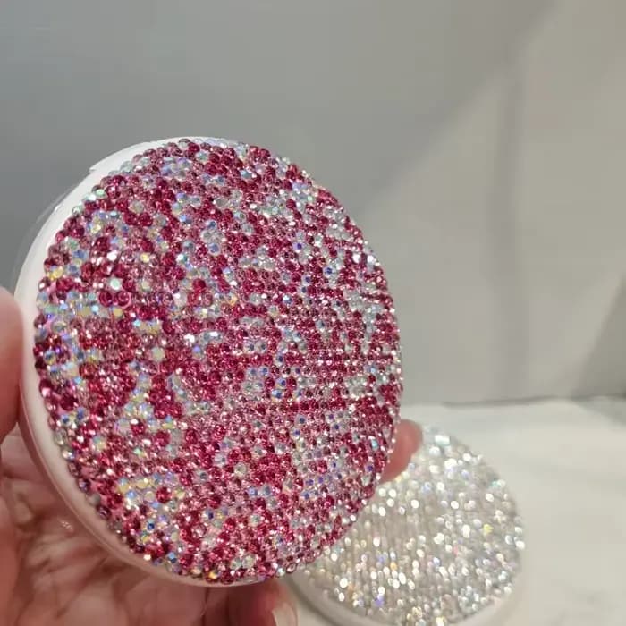 Miroir de maquillage en strass LED rechargeable
