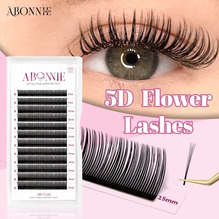 ABONNIE noir marron 5D fleur pointes fée faux cils individuels facile ventilateurs 5D fleur Volume c