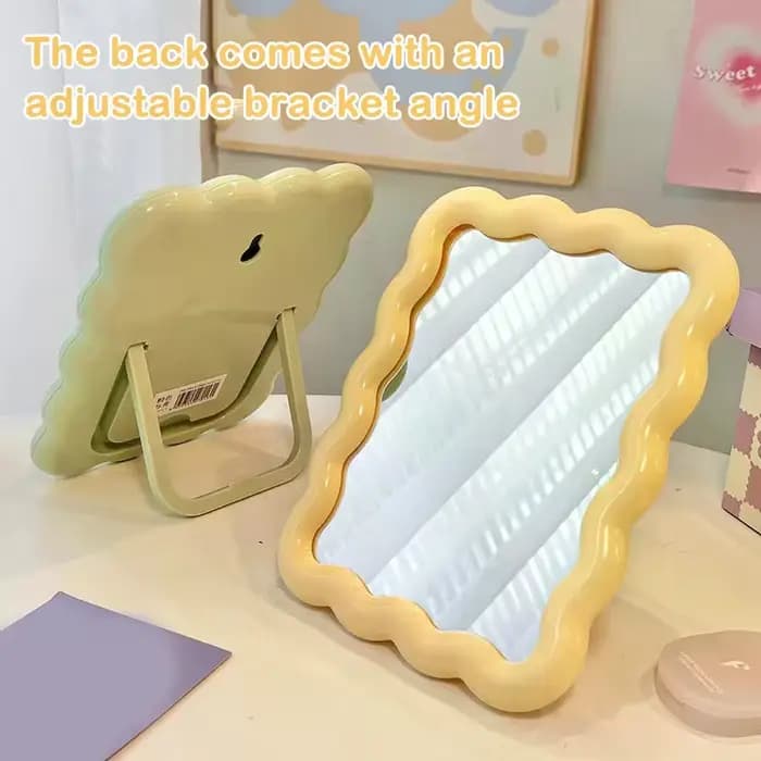 Miroir de maquillage de bureau ondulé