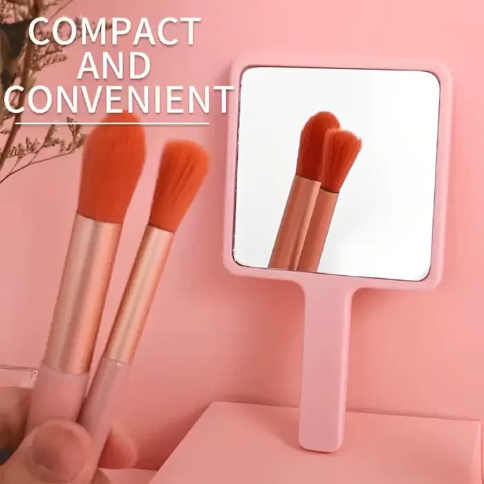 Miroir de maquillage portatif pour Extension de cils, miroir de vanité carré avec poignée en plastiq