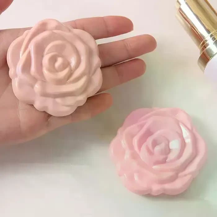 1PCS Miroir de poche rétro portable en forme de rose