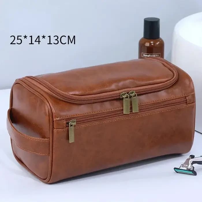 Trousse de toilette en cuir PU pour hommes et femmes