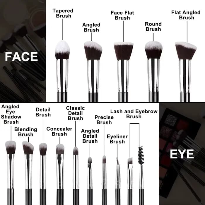 Ensemble professionnel de 14 pinceaux de maquillage doux et moelleux pour fond de teint, fard à paup