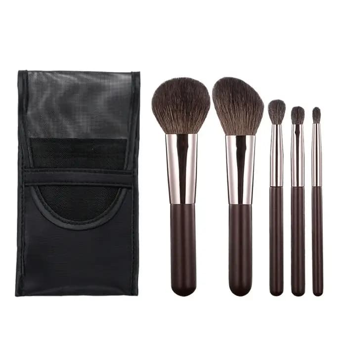 Ensemble de 5 mini-pinceaux de maquillage en poils naturels