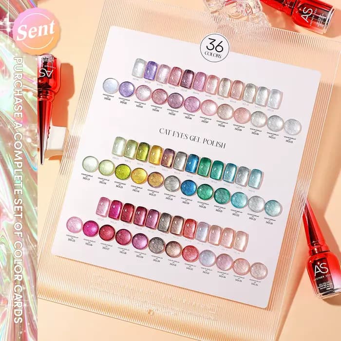 AS 15ml chat magnétique Gel vernis à ongles oeil de chat effet paillettes Semi Permanent 36 couleurs