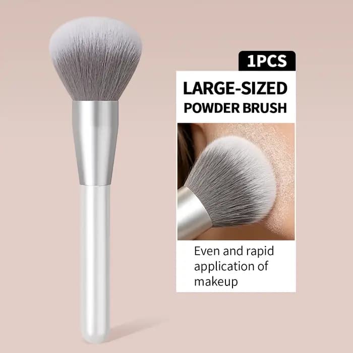 Pinceau de maquillage pour poudre de grande taille, doux et moelleux, pour poudre libre, bronzer, bl
