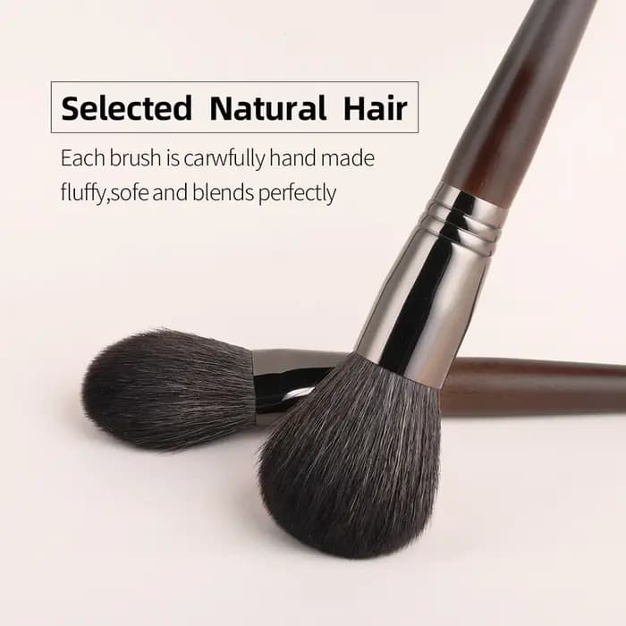 OVW – Kit de pinceaux de maquillage en poils de chèvre naturels, brosses de beauté cosmétiques, 15/2