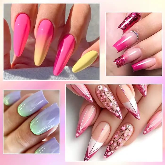 MSRUIOO 6 pièces nu rose Gel vernis à ongles ensemble paillettes coloré Semi Permanent UV Gel Kits b
