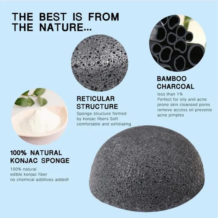 Éponge de lavage du corps Konjac bio doux