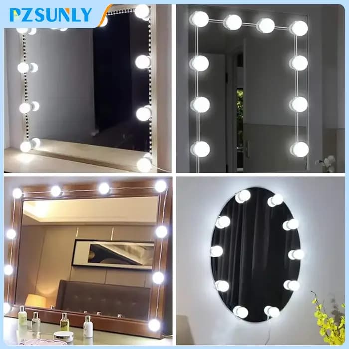 Miroir de maquillage ampoule LED lumières de vanité USB 12V salle de bain coiffeuse éclairage Dimmable LED vanité lumière pour miroir lumière
