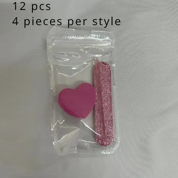 Ensemble de 12 pièces de kit de soin des ongles à paillettes roses
