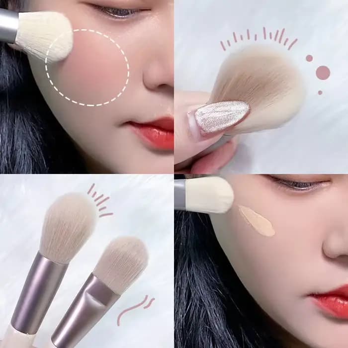 Ensemble de 8 mini-pinceaux de maquillage doux et moelleux