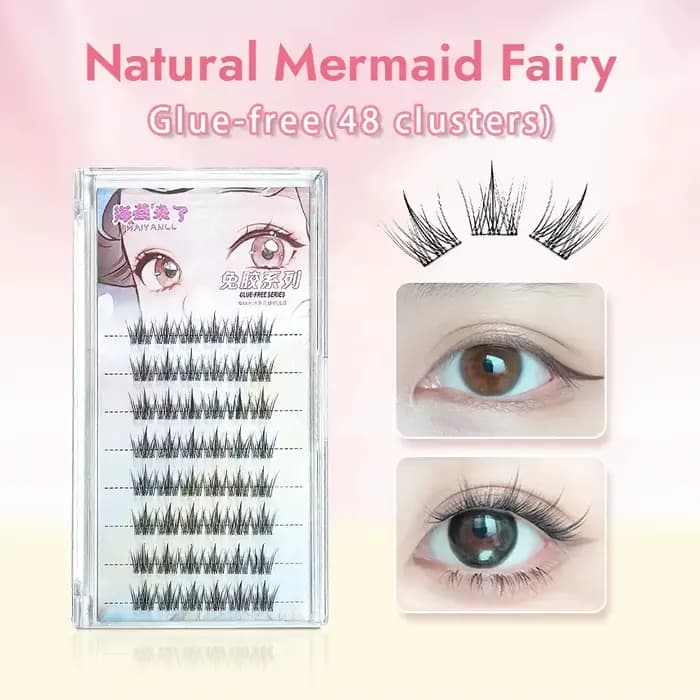 HAIYANLL 48 grappes grande capacité sans colle faux cils Style fille coréenne cils et cils naturels