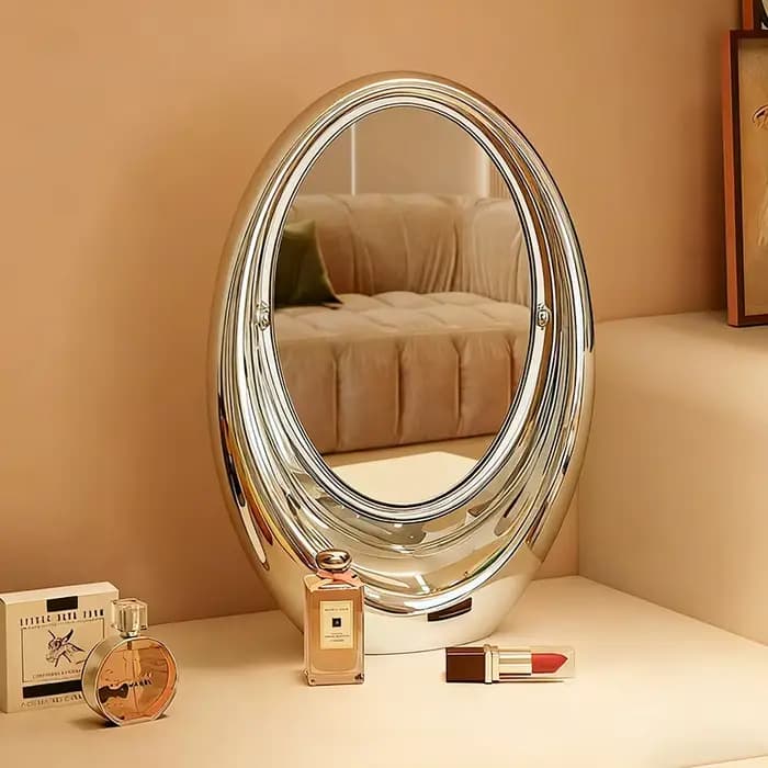 Miroir de maquillage rotatif Double face de Style de luxe