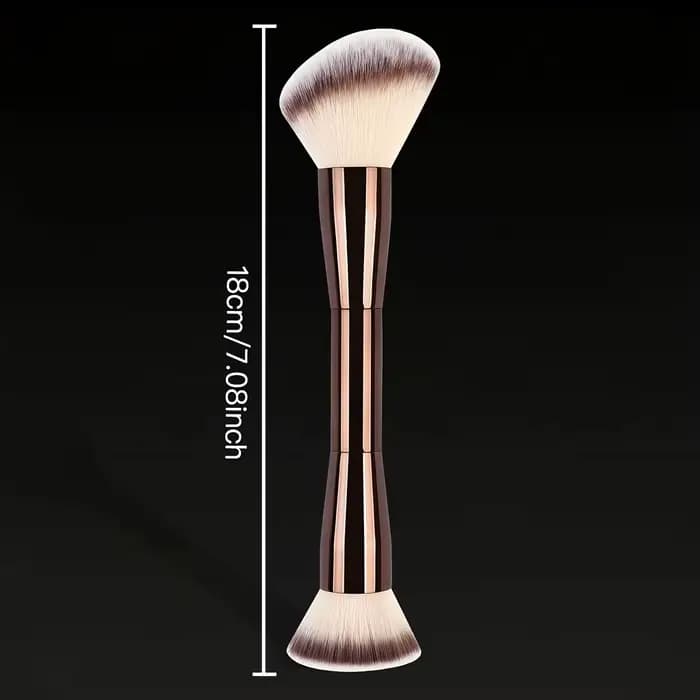 Pinceau de maquillage professionnel double extrémité pour fond de teint et contour