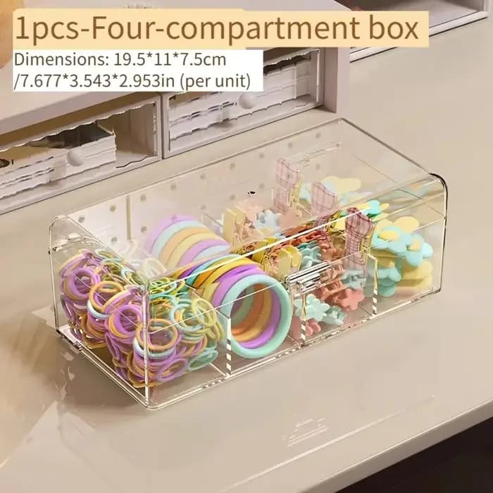 Boîte de rangement en acrylique pour accessoires de cheveux