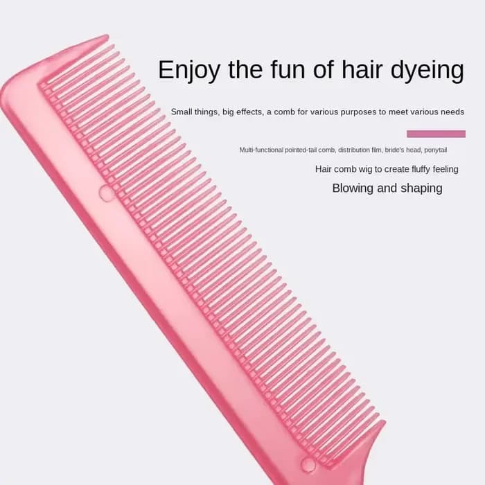 Peigne à queue pointue en acier de couleur unie, peigne de style résistant à la chaleur, antistatiqu
