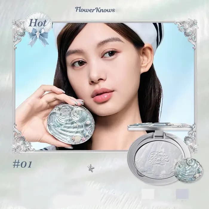 Maquillage professionnel fleur connaît clair de lune sirène mat doux Compact poudre contrôle de l'huile imperméable visa