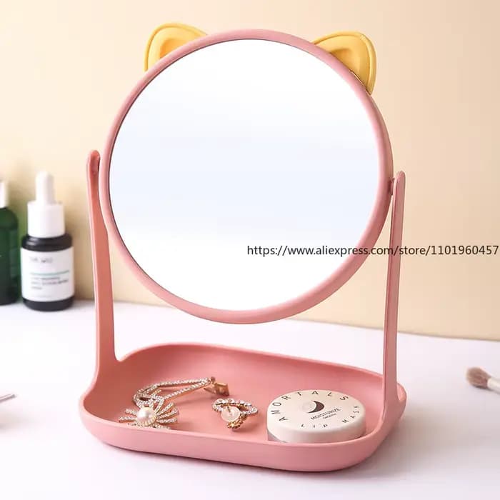 Miroir de maquillage élégant avec oreilles de chat