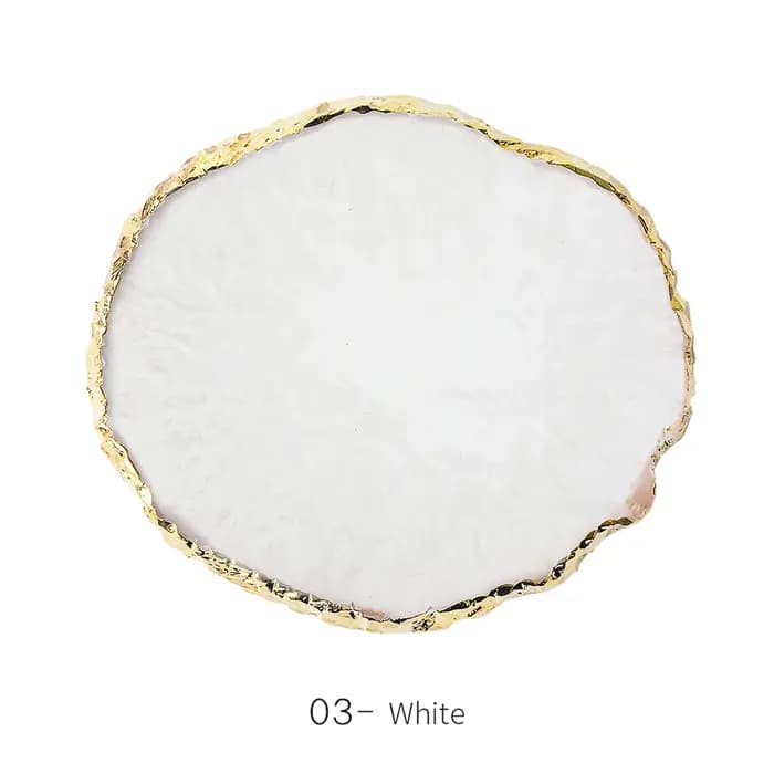 Palette de Faux Ongles Ronds en Résine et Pierre d'Agate