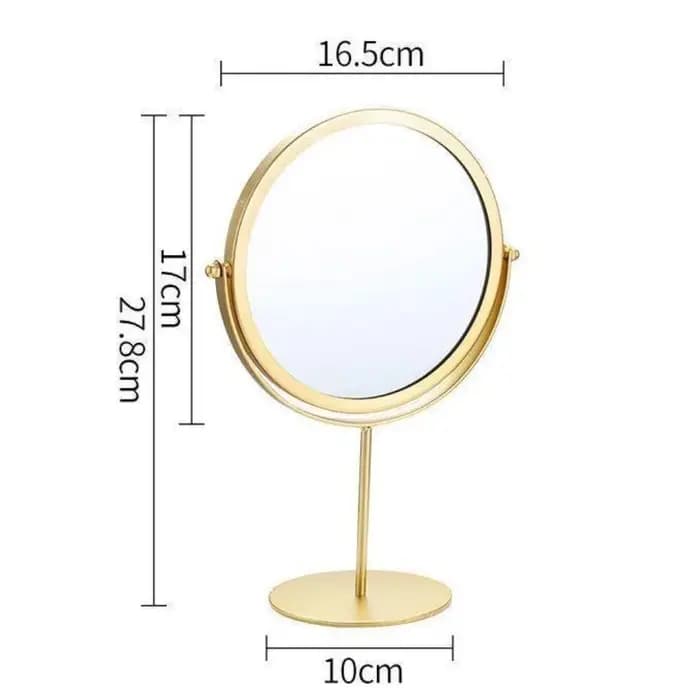 Nouveau miroir de maquillage rotatif à 360 degrés, miroir de table en métal doré avec support, miroir rond noir pour la chambre à coucher