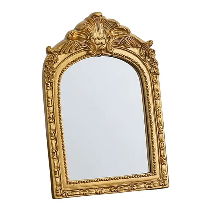 Miroir de maquillage arqué or Antique
