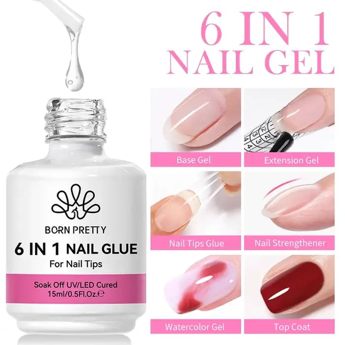 Fausse faillite N PRETTY-Gel de colle à ongles 6 en 1