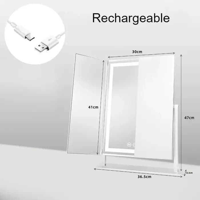 Miroir pliant esthétique Led, miroir de maquillage décoratif de luxe, miroirs de table élégants avec lumière, décoration de chambre à coucher