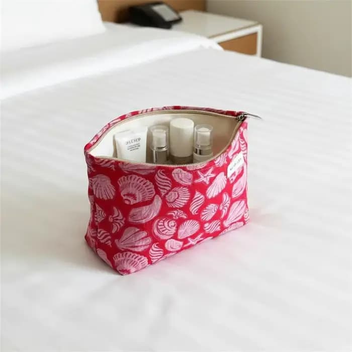 Sac de maquillage imprimé coquillage