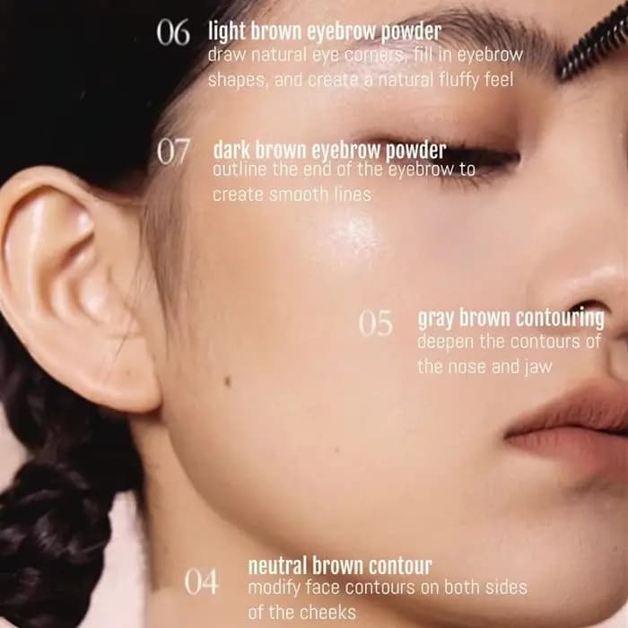 Palette visage Girlcult (04-06), multi-usages, texture de poudre fine, lisse et à faible dispersion,