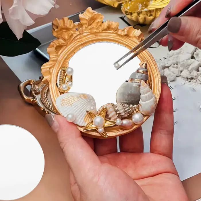 10 pièces de petits miroirs ronds circulaires, miroirs artisanaux, petits miroirs en verre pour bric