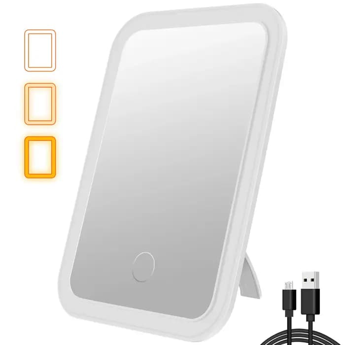 Miroir de maquillage LED avec béquille à écran tactile