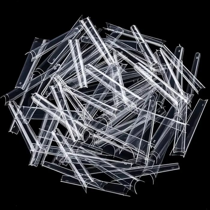 120 pièces longs clair cercueil ongles conseils courbe Extra longue demi couverture cercueil ongles