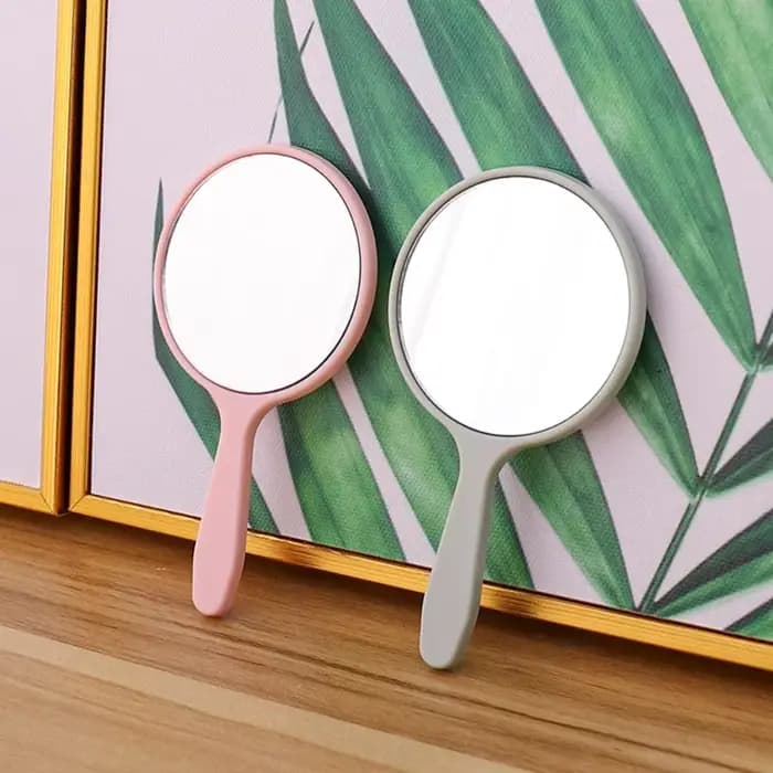 Miroir de maquillage créatif à main avec poignée