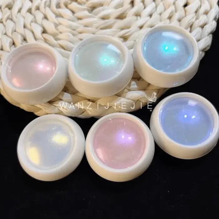 6 pots de poudre à ongles effet miroir sirène chromé, pigment pailleté macaron aurore, vernis gel UV scintillant, décoration de manucure
