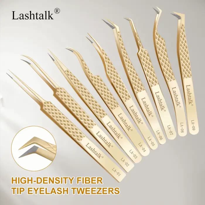 Lashtalk – pince à épiler à pointe de Fiber de précision, Extensions de cils, poignée en diamant, an