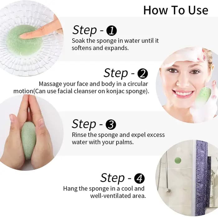 Éponge Konjac de nettoyage pour exfoliant le visage